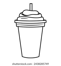 Sleek iced coffee outline icon in scalable vector format.