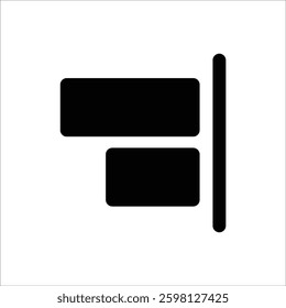 A sleek icon depicting the "align right" function, ideal for design applications and interface layouts. Clear and bold design.