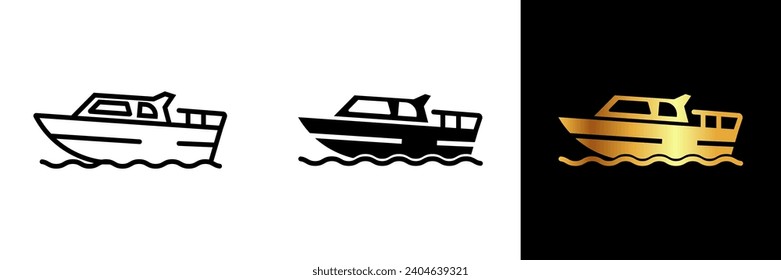A sleek icon representing a boat, perfect for websites, apps, or designs associated with maritime activities, travel, and outdoor adventures.