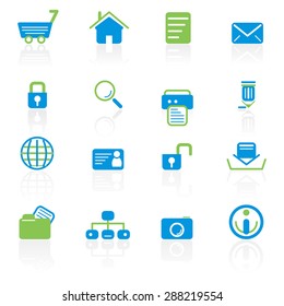 Sleek internet icons vector illustration set.