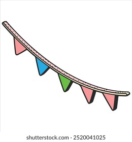 Sleek Isometric banderitas Icon Vector Illustration