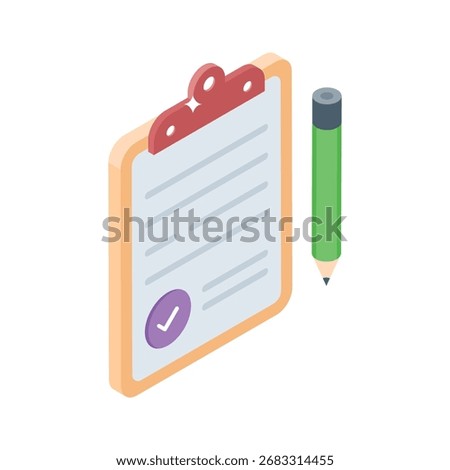 Sleek isometric icon of organized event agenda