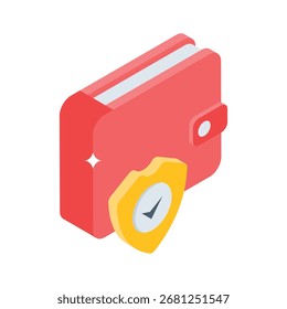 Ícone isométrico elegante de pagamento seguro verificado