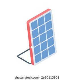 Schlanke isometrische Stil Symbol der flachen Solar Panel Array