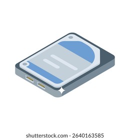 A sleek isometric style icon of ssd high-speed storage