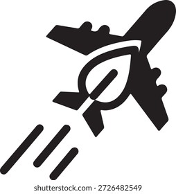 Icono elegante del avión a reacción con líneas de velocidad dinámicas que representan viajes aéreos rápidos, industria de la aviación y movimiento rápido de la logística