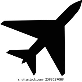 Sleek Jet Silhouette in a Clean and Simple Flat Design