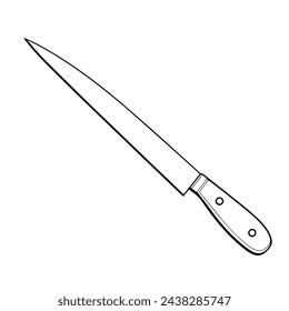 Sleek knife outline icon in scalable vector format.