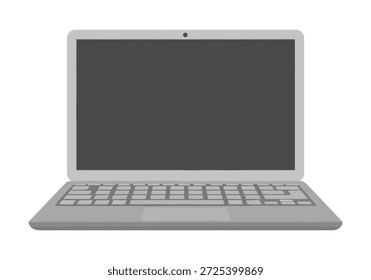 Elegante Ilustración vectorial de computadora portátil para trabajo remoto, educación en línea y temas de estilo de vida digital. Maqueta de pantalla en blanco sobre un fondo blanco.