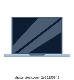 O notebook elegante exibe uma tela em branco, perfeita para mostrar seu site ou design