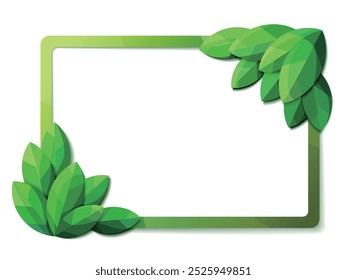 Quadro de folha elegante com forma retangular mostra o conceito de ECO vetor ilustração gráfico EPS 10
