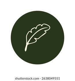 Sleek Leaf Line Icon - Modern Eco Vector Design