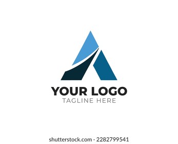 Plantilla de diseño de vectores con logotipo de letra brillante A