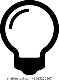 Sleek light bulb icon symbolizing innovation and ideas, perfect for technology, creativity, and business concepts. Ideal for branding, marketing, and educational materials