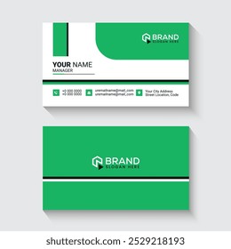 Sleek Light green color professional business card design