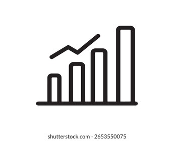 Sleek Line Art Graph Icon with Minimal Style