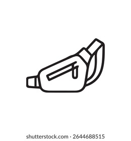 A sleek line art illustration of a modern bum bag perfect for fashion accessory graphic design and related creative projects