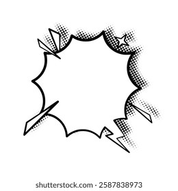 sleek line art speech bubbles enhanced with stylish halftone shadows. Ideal for comics, social media posts, advertisements, and graphic design projects.