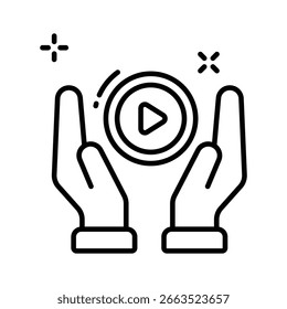 Icono lineal elegante para marketing de contenidos y divulgación