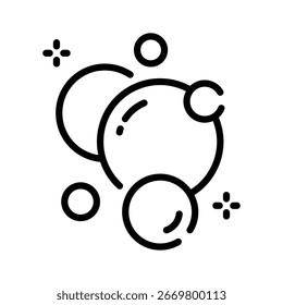 Elegante icono lineal de burbujas de jabón