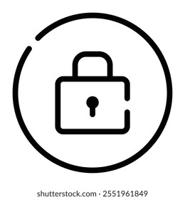 A sleek lock icon symbolizing security and privacy, ideal for apps that require user access control and protection.