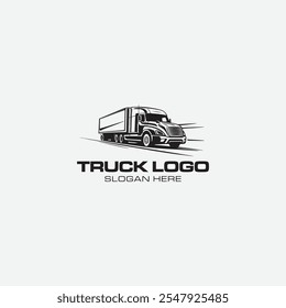 Sleek Logistics Truck Logo Illustration