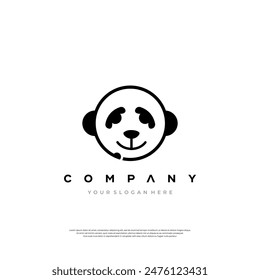 Sleek logo design with abstract headphone silhouette for an audio-centric brand