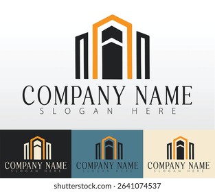 A sleek logo design concept for real estate branding.