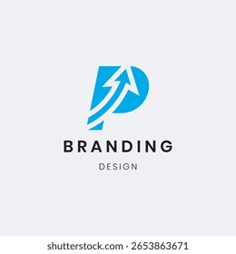 A sleek logo design of the letter "P" that represents strength, professionalism, and passion. Ideal for photography, personal branding, or publishing.