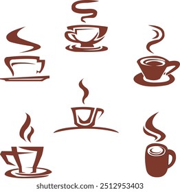 A sleek logo featuring stylized coffee cups, elegantly capturing the warmth and essence of coffee culture with clean, modern lines and a minimalist design.