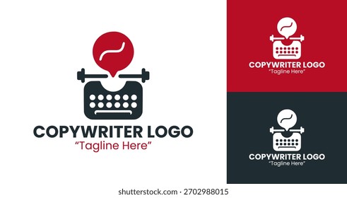 Logotipo elegante com foco em redação precisa e habilidades editoriais profissionais.