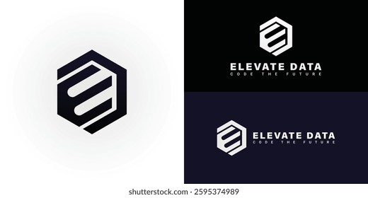 The sleek logo uniquely embodies the initials ED within a modern and geometric hexagon, perfectly designed for businesses in the Technology and Software sectors.