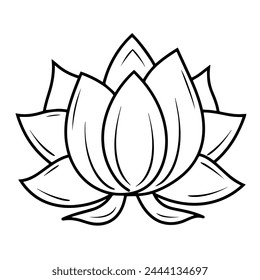 Sleek lotus flower icon vector, perfect for spa-themed projects. Natural beauty.