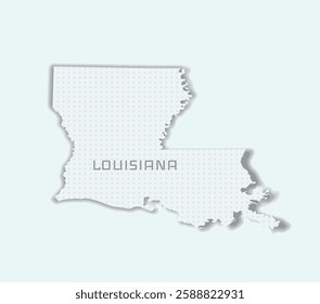 Sleek Louisiana state map with a clean and modern style, perfect for digital and print projects.	