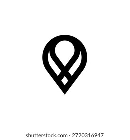 Sleek Map Pin icon. A modern, futuristic, and elegant design ideal for premium real estate tech, travel apps, or global logistics.
