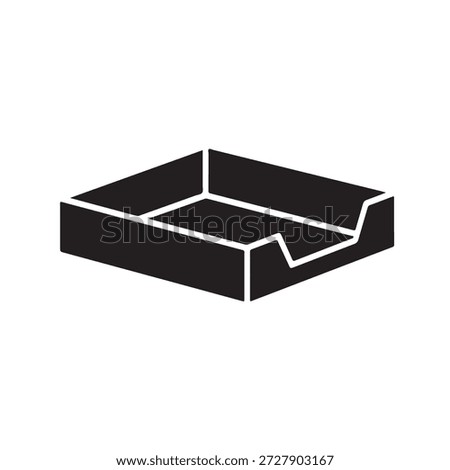 a sleek message inbox tray icon representing communication and digital organization silhouette