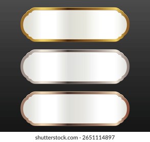 Sleek Metallic Blank Banners Gold Silver Rose Gold Elegant Titles Headers Premium Design.