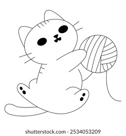 A sleek, minimal cat outline featuring smooth lines and elegant curves. Ideal for in illustrations, logos, coloring pages, or any design project that requires a simple and stylish feline silhouette