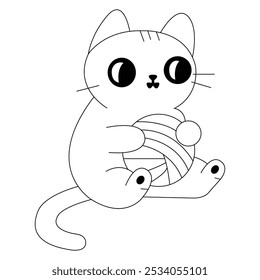 A sleek, minimal cat outline featuring smooth lines and elegant curves. Ideal for in illustrations, logos, coloring pages, or any design project that requires a simple and stylish feline silhouette.