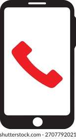 sleek and minimal cell phone vector icon featuring a flat design and clean geometry, ideal for app interfaces, communication graphics, mobile UI elements, technology branding, and digital products.