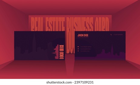 Sleek and minimal, Real estate Business Card design features bold typography, clean lines, and a touch of vibrant color for impactful professionalism.