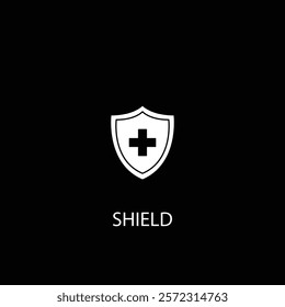 A sleek and minimal shield icon, symbolizing protection and security, perfect for defense branding, apps, and digital safety designs.