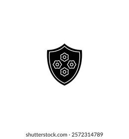 A sleek and minimal shield icon, symbolizing protection and security, perfect for defense branding, apps, and digital safety designs.