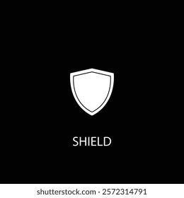 A sleek and minimal shield icon, symbolizing protection and security, perfect for defense branding, apps, and digital safety designs.