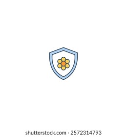 A sleek and minimal shield icon, symbolizing protection and security, perfect for defense branding, apps, and digital safety designs.