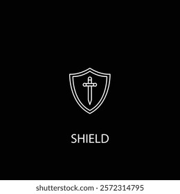 A sleek and minimal shield icon, symbolizing protection and security, perfect for defense branding, apps, and digital safety designs.