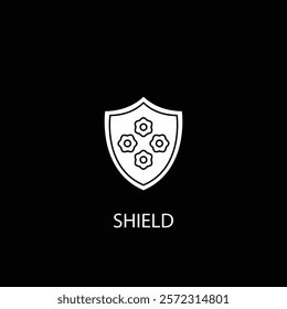 A sleek and minimal shield icon, symbolizing protection and security, perfect for defense branding, apps, and digital safety designs.