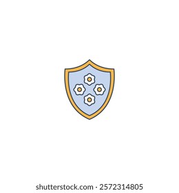 A sleek and minimal shield icon, symbolizing protection and security, perfect for defense branding, apps, and digital safety designs.