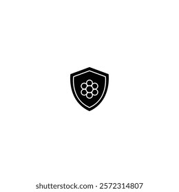 A sleek and minimal shield icon, symbolizing protection and security, perfect for defense branding, apps, and digital safety designs.