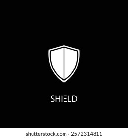 A sleek and minimal shield icon, symbolizing protection and security, perfect for defense branding, apps, and digital safety designs.